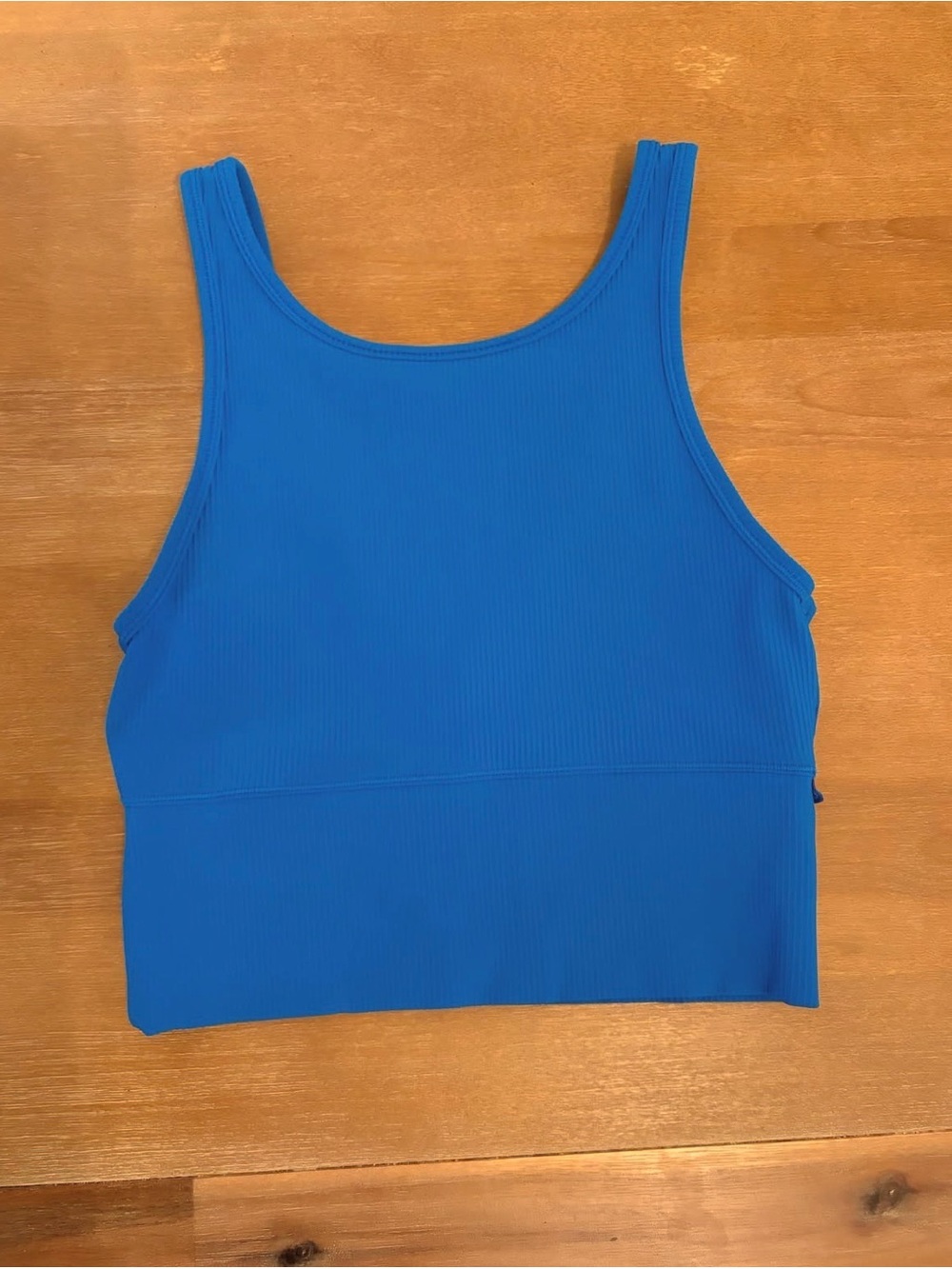 lululemon athletica Bright Blue Ribbed Crop Tank